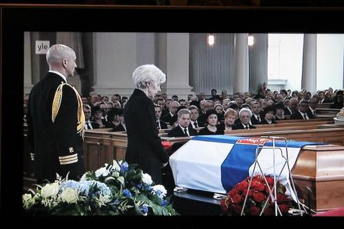 Matti Luostarinen. Cluster art. Mauno Henrik Koivisto 1923-2017. Finnish president. Funeral.
