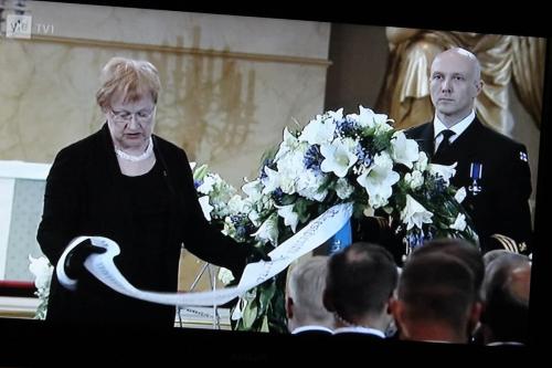 Matti Luostarinen. Cluster art. Mauno Henrik Koivisto 1923-2017. Finnish president. Funeral.
