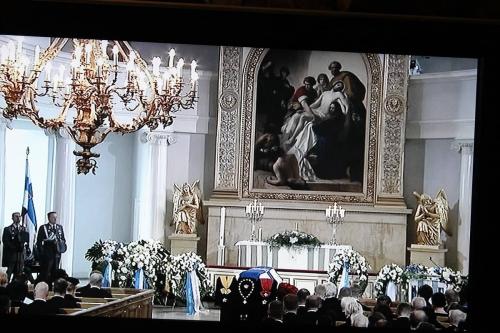 Matti Luostarinen. Cluster art. Mauno Koivisto  1923-2017. Finnish president. Funeral