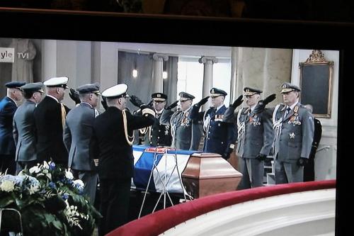 Matti Luostarinen. Cluster art. Mauno Koivisto 1923-2017. Finnish president. Funeral.