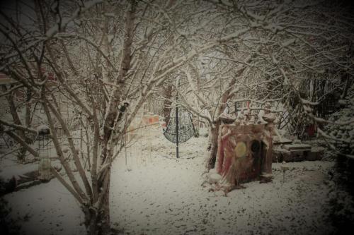 Matti Luostarinen. Cluster art, Art of Clusters. First snow in Cluster garden.