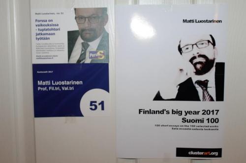 Matti Luostarinen, Cluster art, Finland's big year 2017. Suomi 100. 100 short essays on the 100 selected works. Sata esseetä sadasta teoksesta.