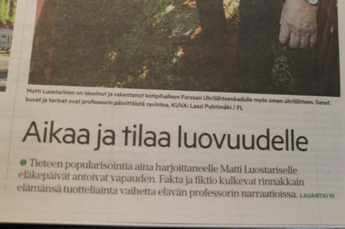 Forssan Lehti. 10.07. 2021. Matti Luostarinen 70 years old. 